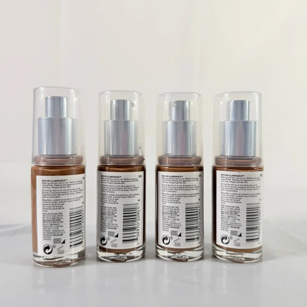 Revlon Illuminance Skin Caring Foundation 513 Mahogany Lot of‎ 4 Brand New
